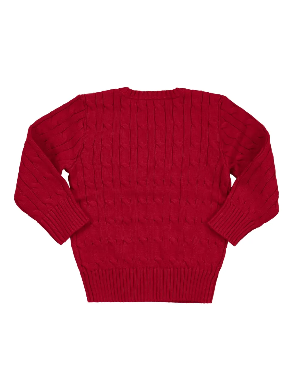 POLO RALPH LAUREN KIDS Kabelgebreide trui met ronde hals Rood