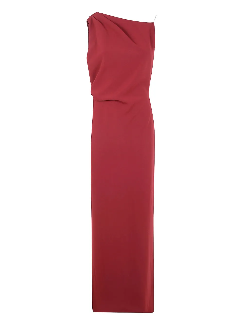 Max Mara draped one-shoulder maxi dress Rood