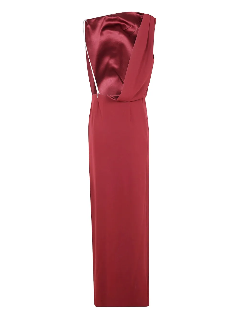Max Mara draped one-shoulder maxi dress Rood