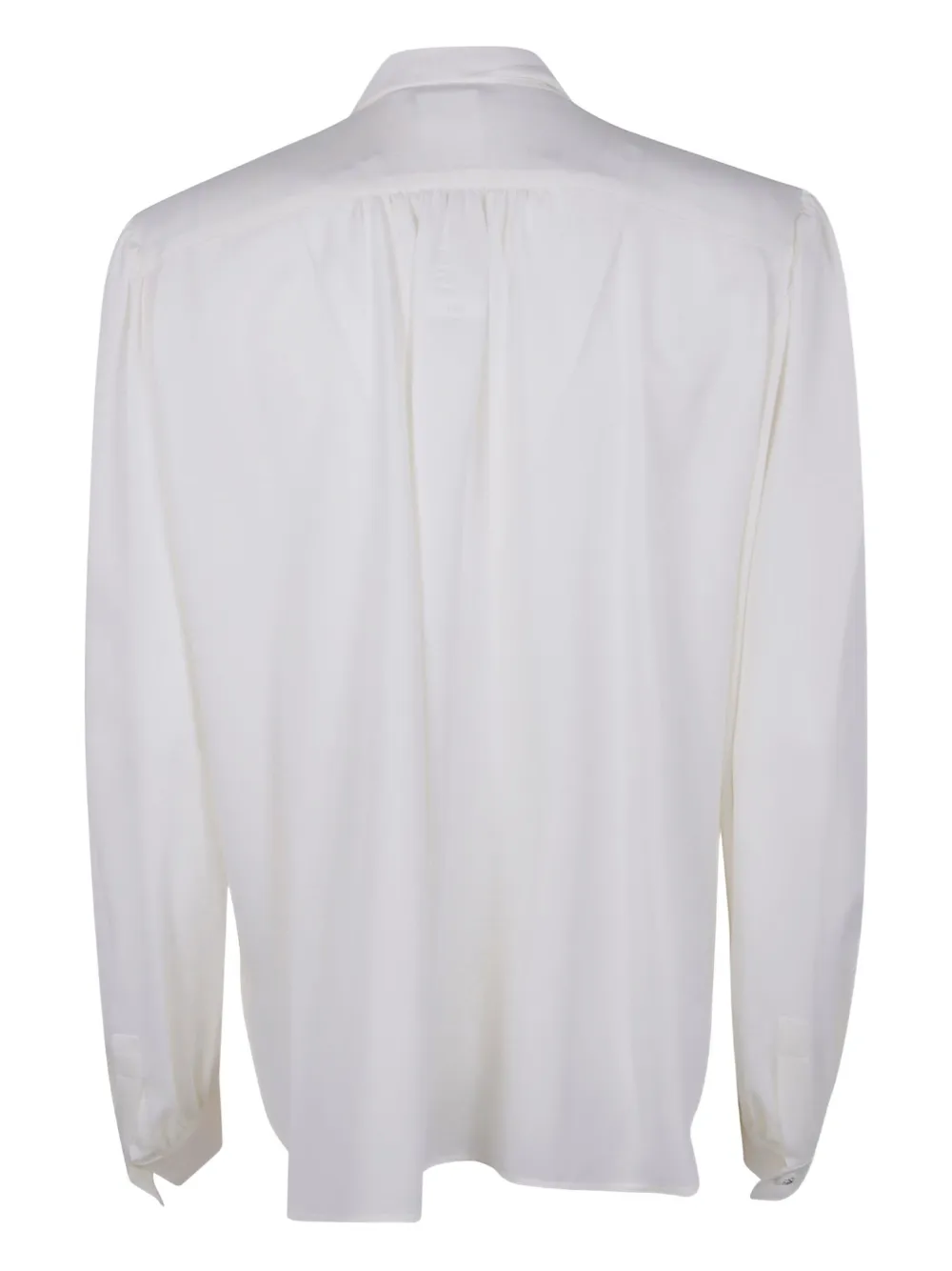 Max Mara tie-neck puff-sleeve shirt Wit