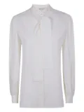 Max Mara tie-neck puff-sleeve shirt - White