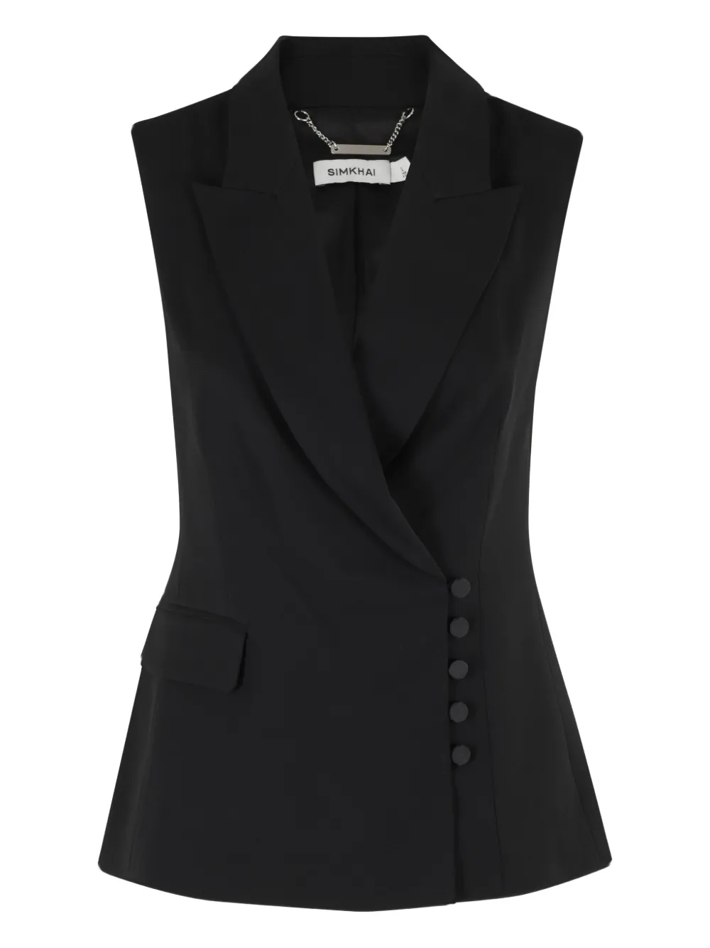 Simkhai chain-trimmed button-fastening waistcoat Zwart
