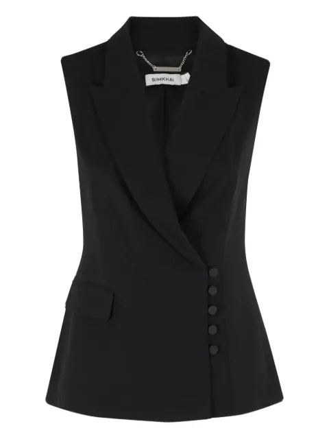 Simkhai chain-trimmed button-fastening waistcoat