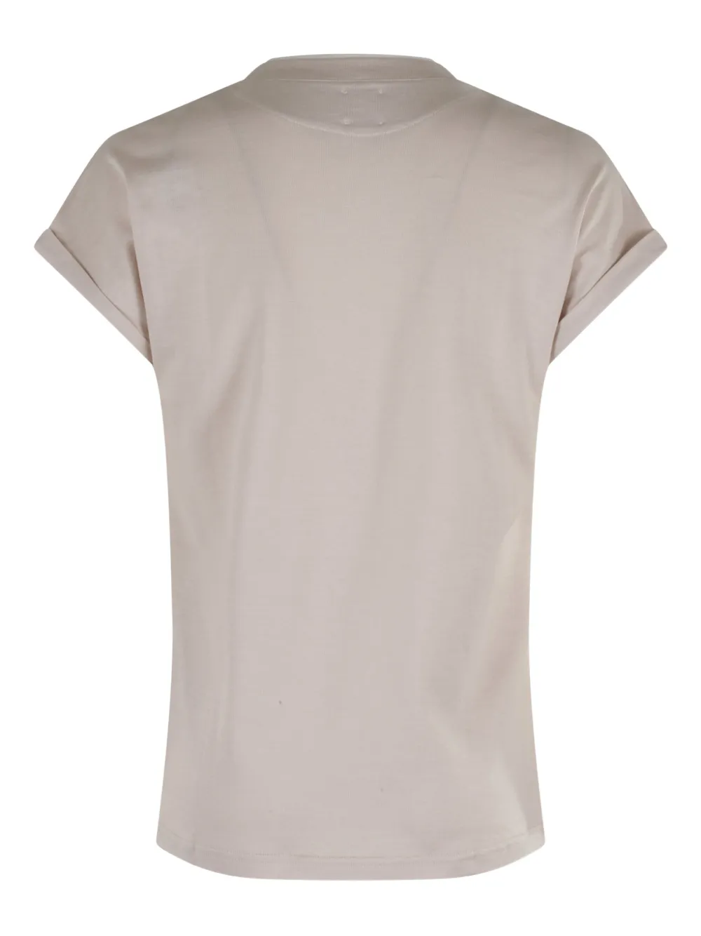 Eleventy Rolled-cuff Cotton T-shirt In Neutral