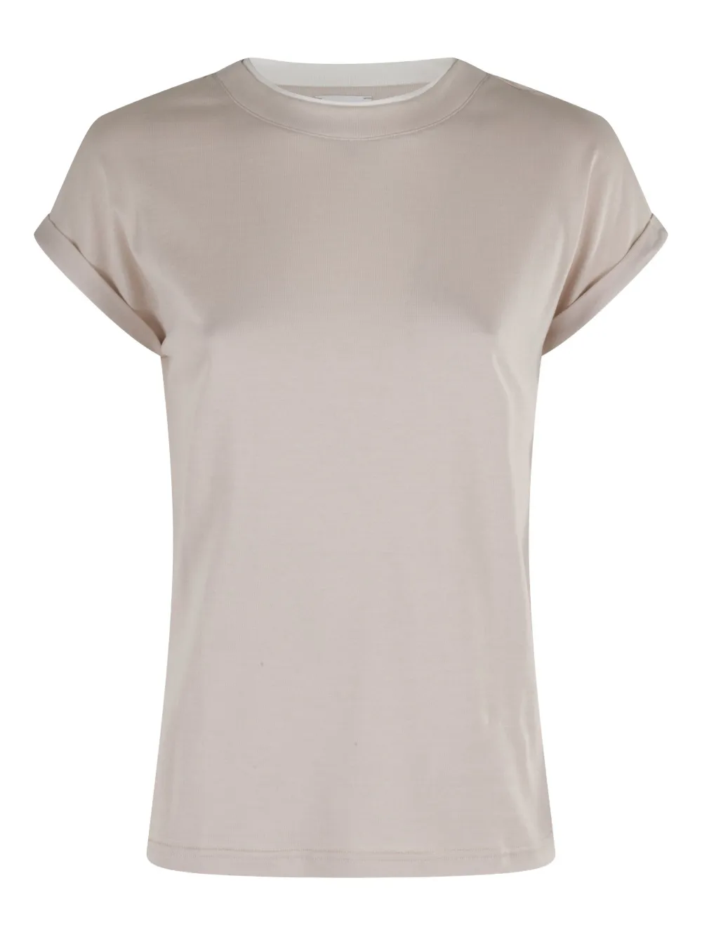 Eleventy Rolled-cuff Cotton T-shirt In Neutral