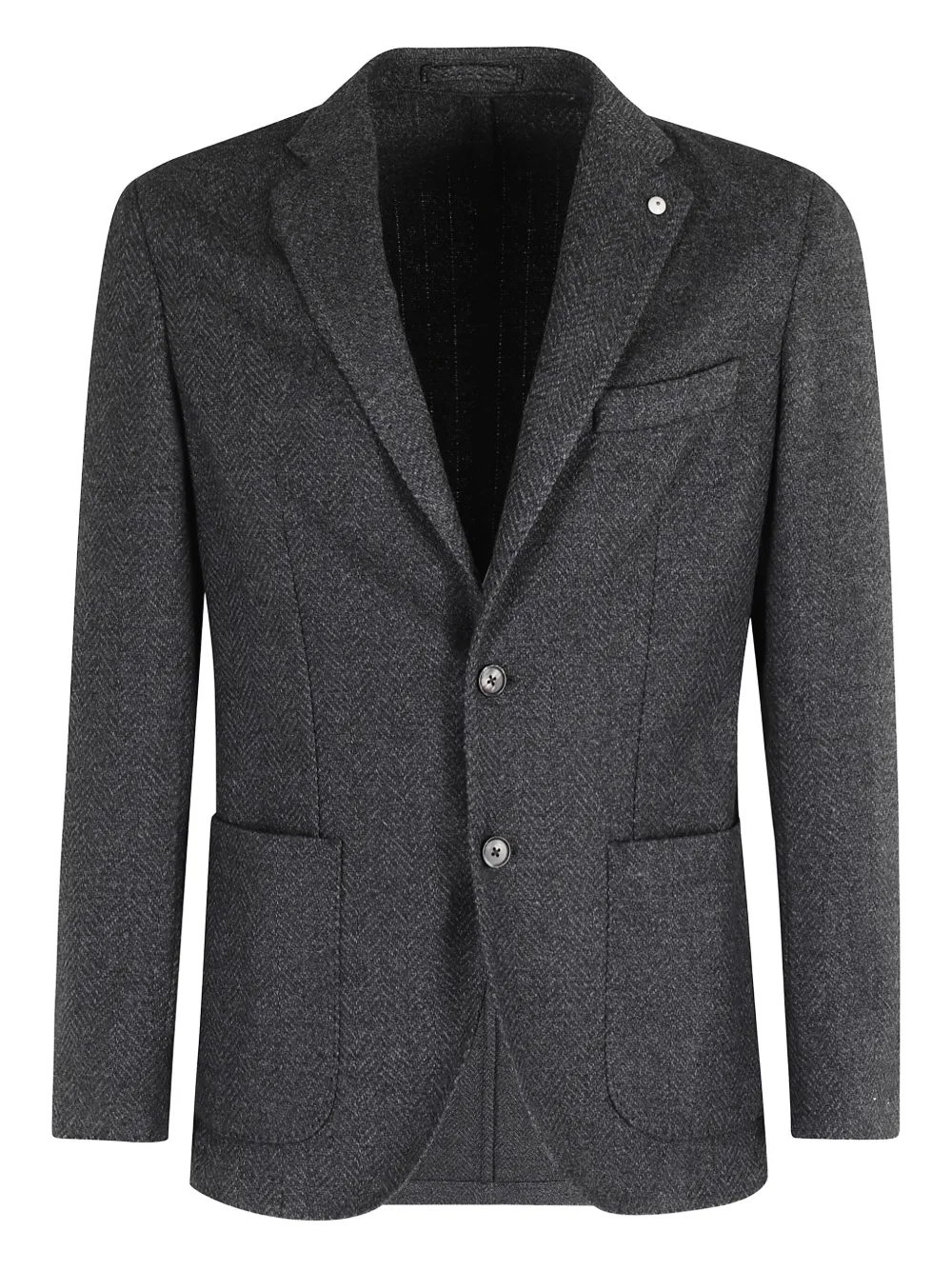 herringbone two-button blazer