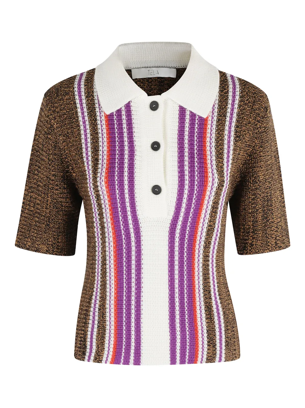 stripe-pattern polo top