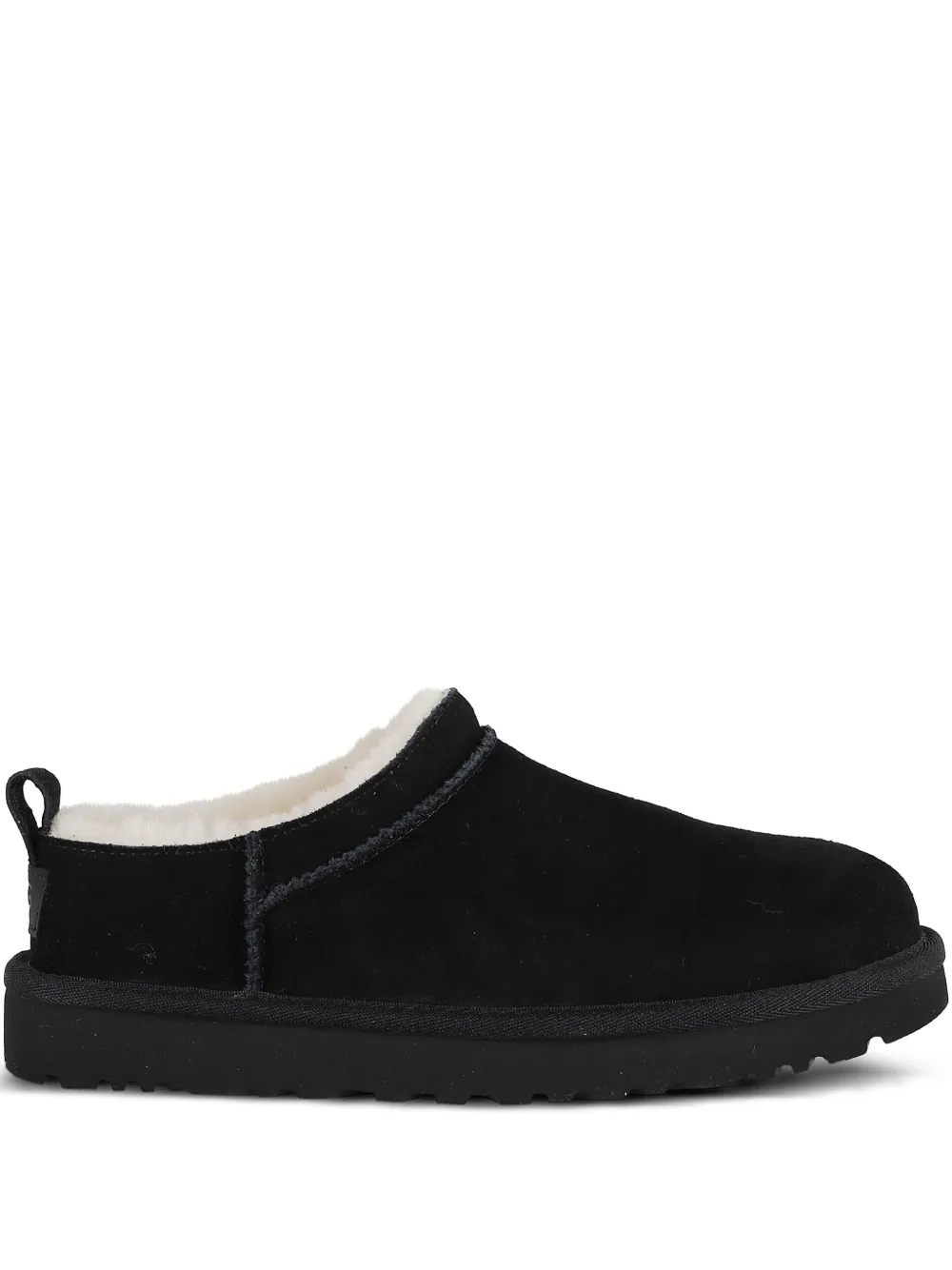 UGG sheepskin-lining suede slippers Black
