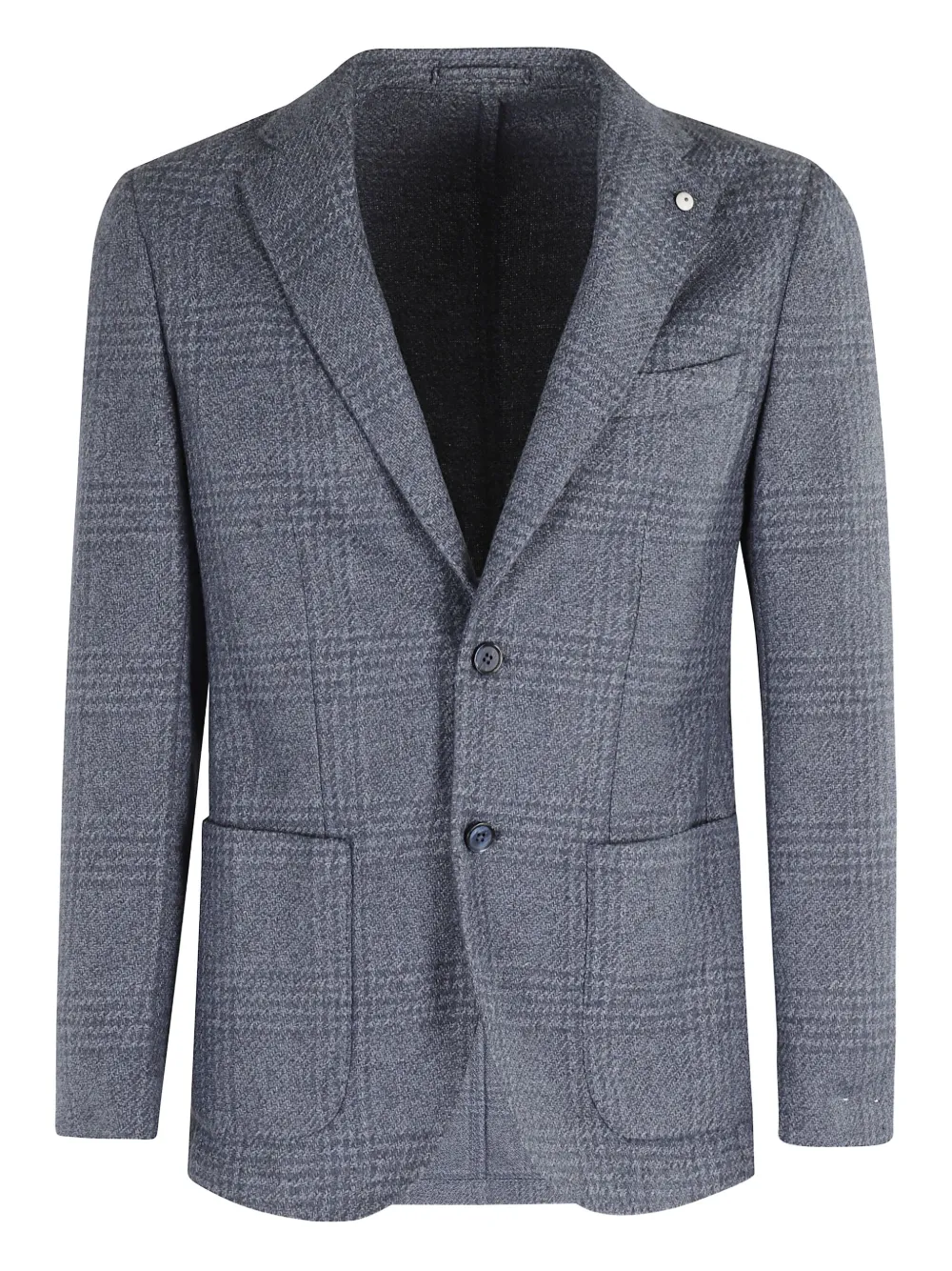 checked single-breasted blazer