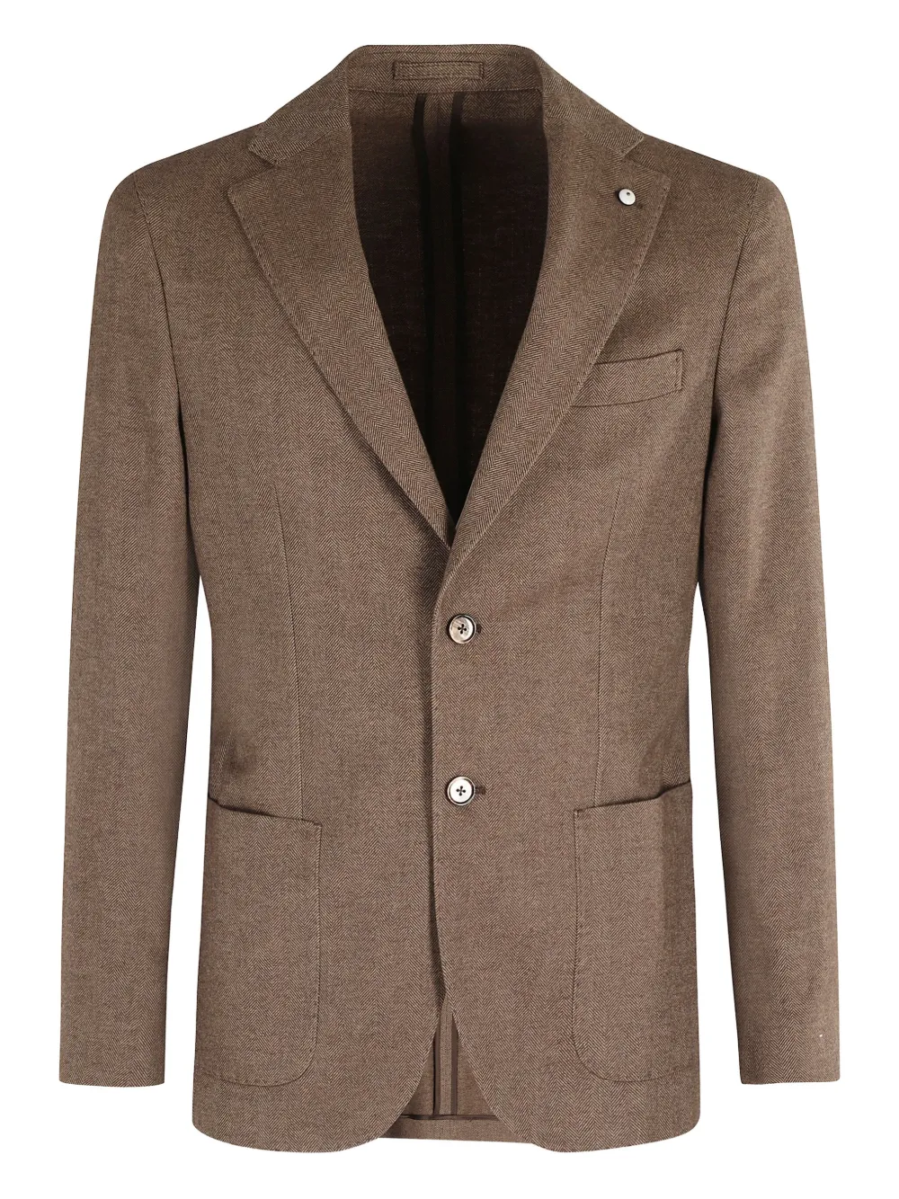 herringbone single-breasted blazer
