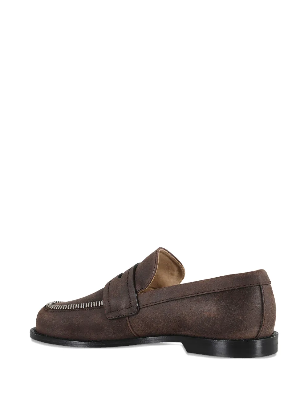JW Anderson zip-detail leather loafer Brown