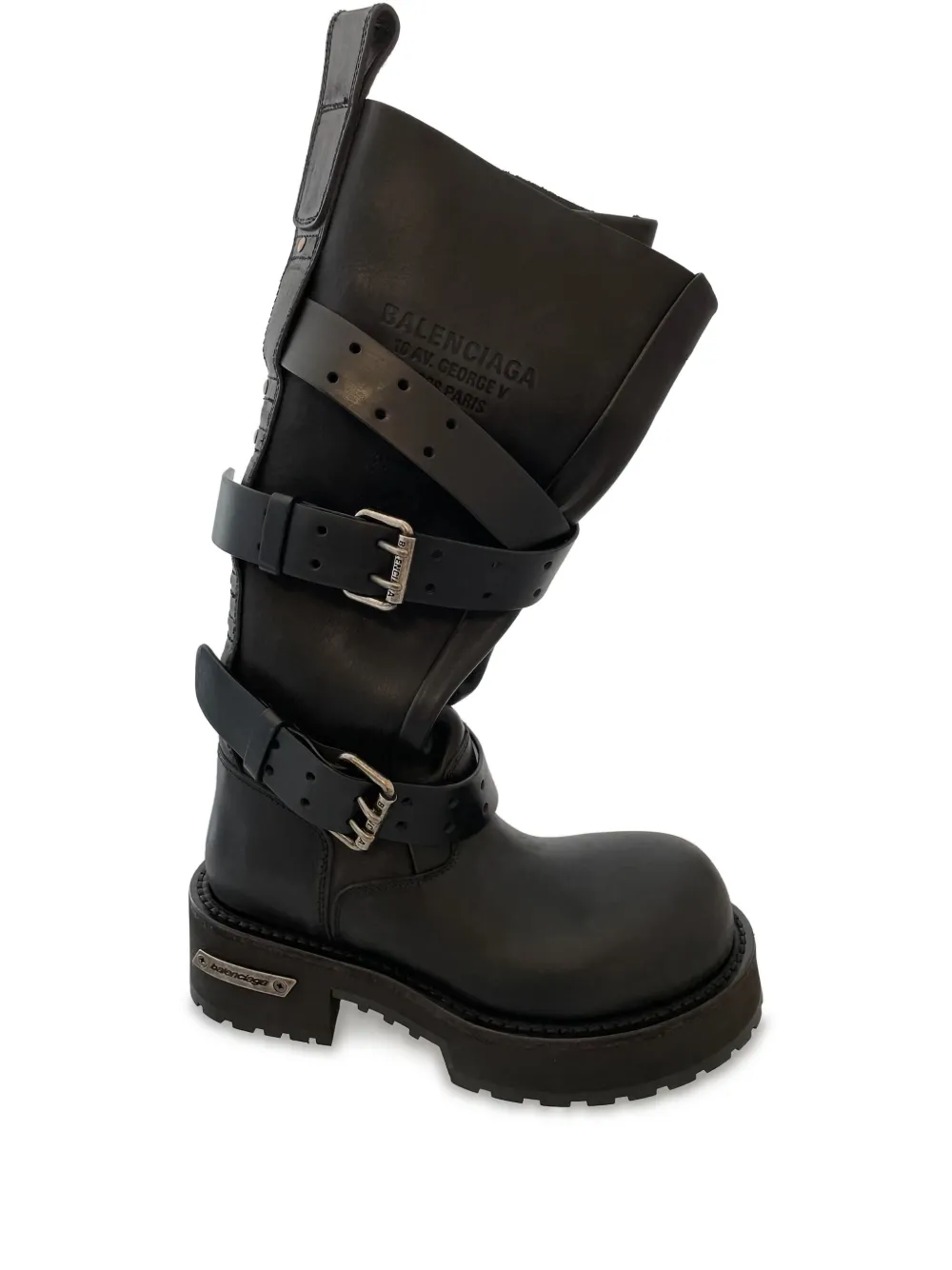Balenciaga Venom belted knee-high boots Black