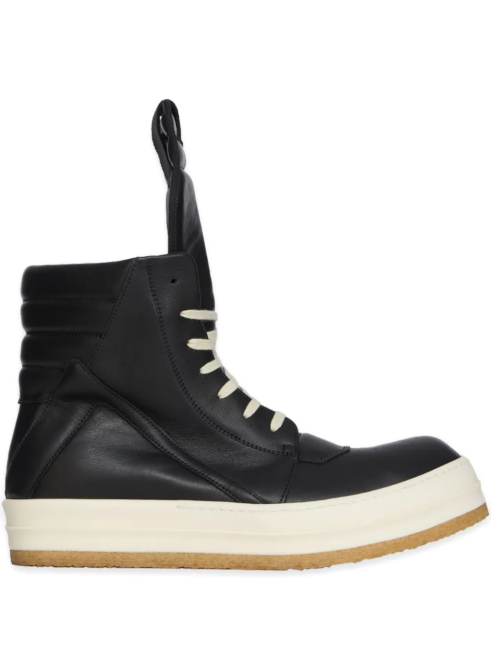 Rick Owens Geobasket Padded Leather High-top Sneakers In Black
