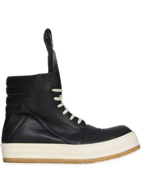 Rick Owens Geobasket padded leather high-top sneakers