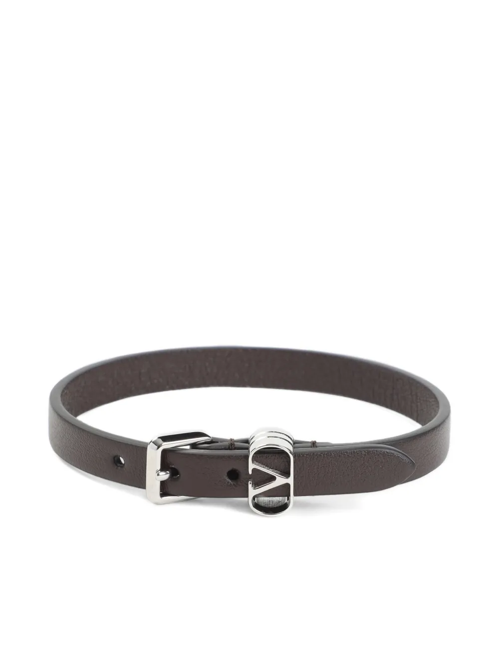 leather V-logo bracelet