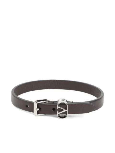 Valentino Garavani leather V-logo bracelet