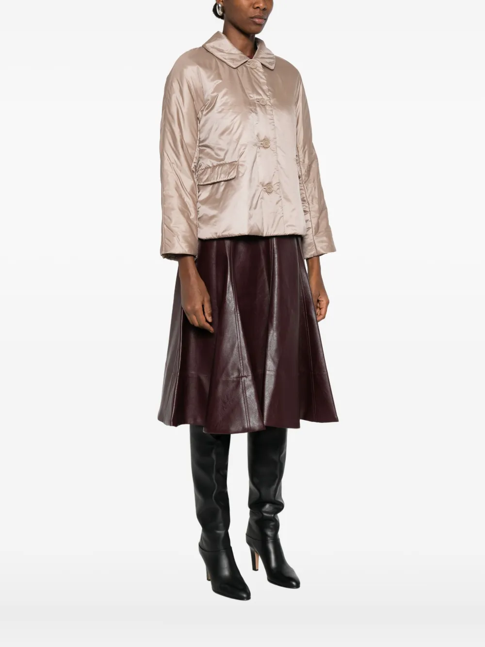 Max Mara Quilted Padded Jacket In Neutral