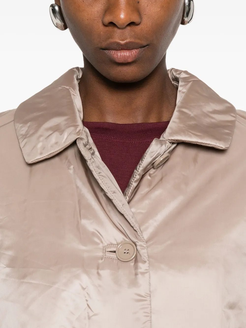 Max Mara Quilted Padded Jacket In Neutral