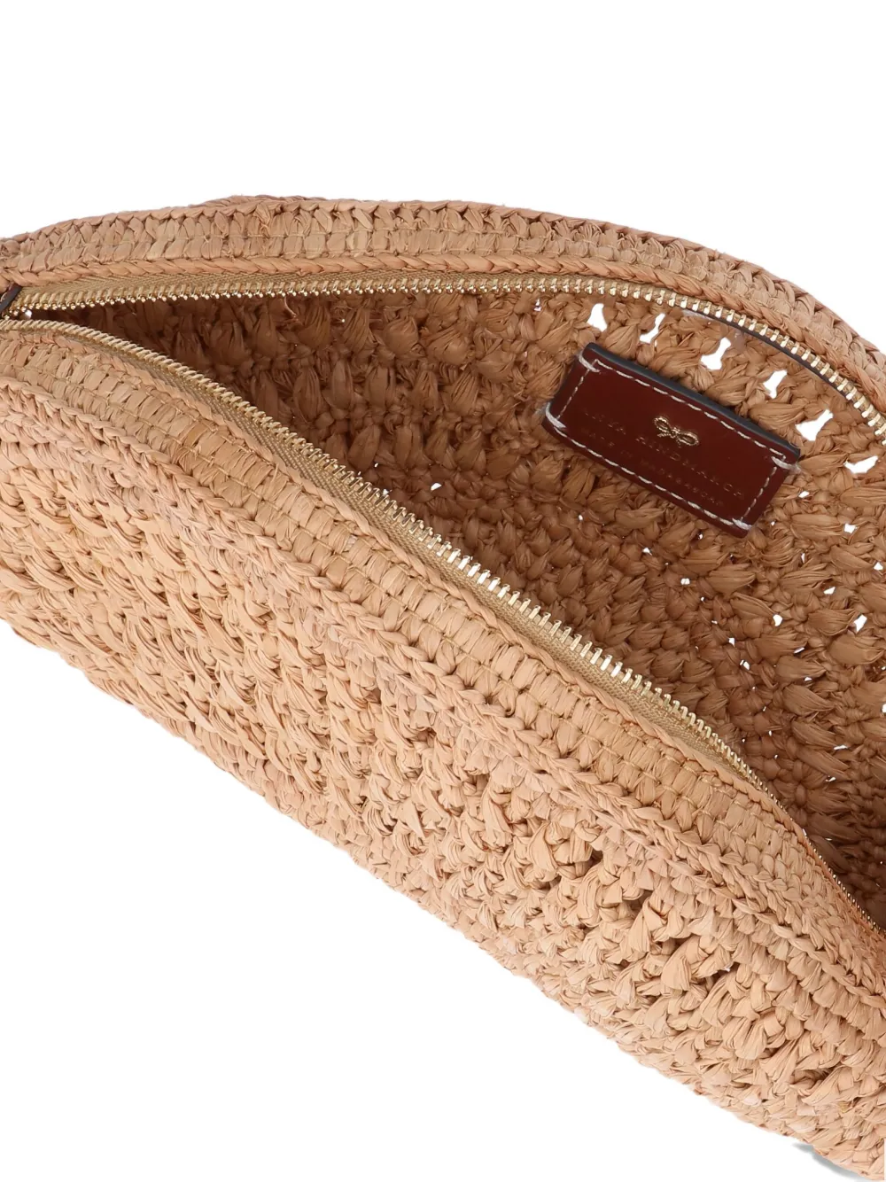 Anya Hindmarch medium tassel-charm clutch Beige