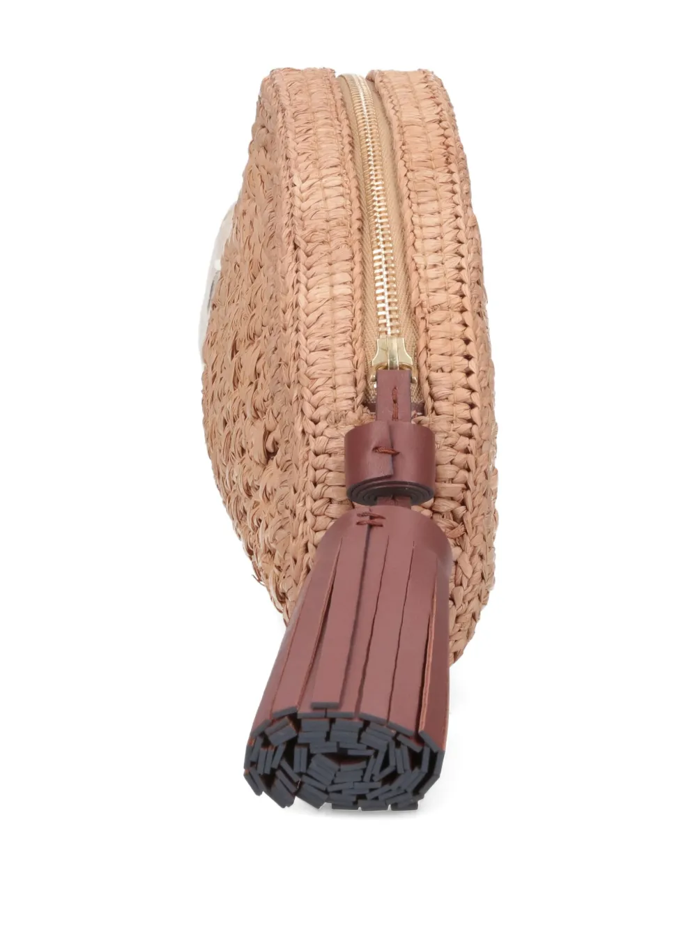 Anya Hindmarch medium tassel-charm clutch Beige