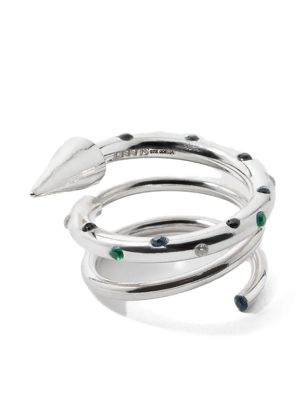 Medium Spiral Stones Ear-Ring