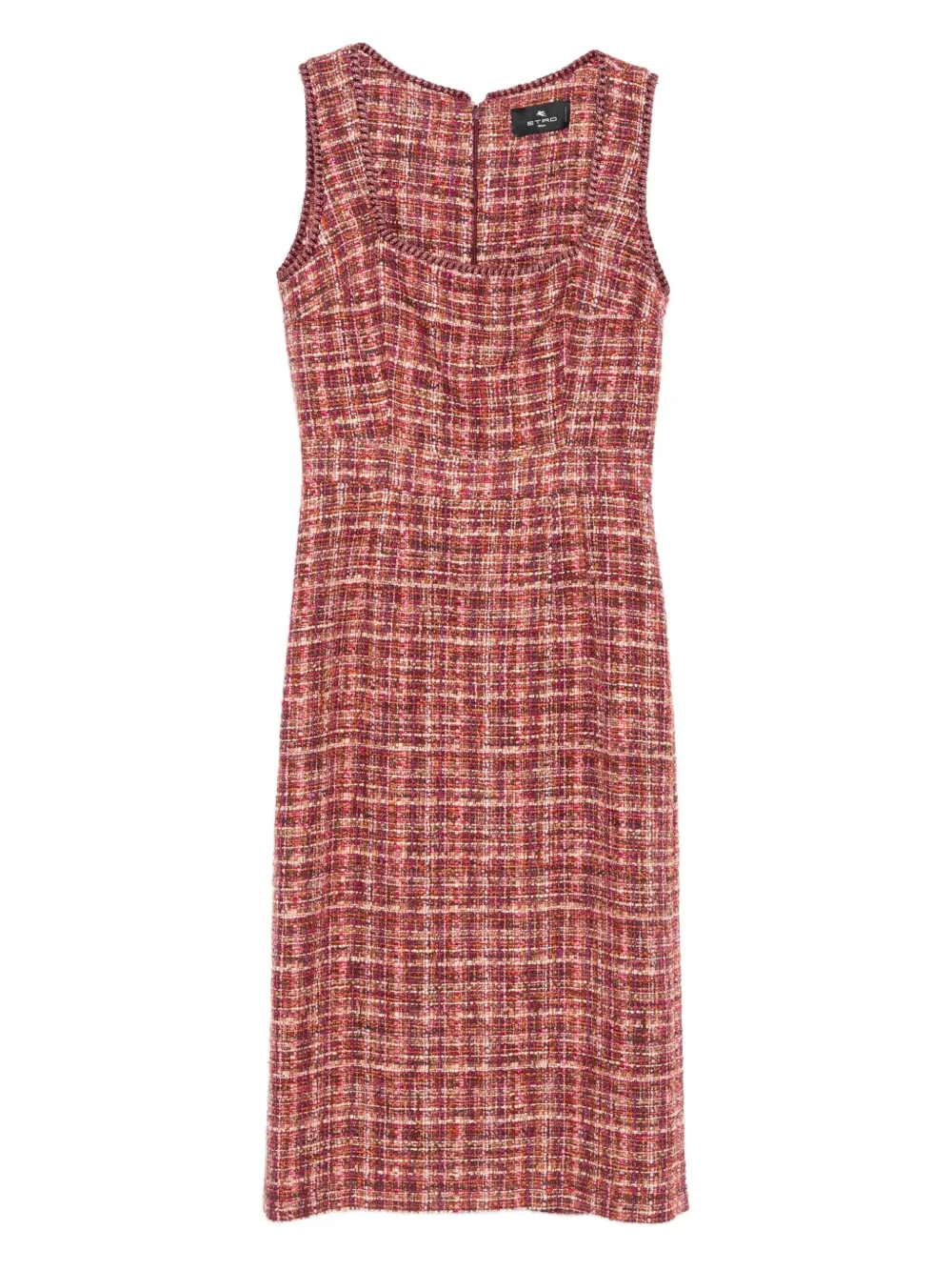 ETRO tweed sleeveless midi day dress Roze