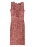 ETRO tweed sleeveless midi day dress - Pink