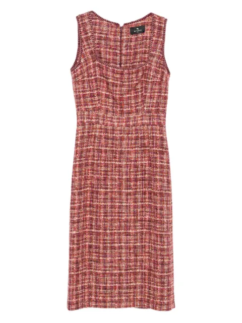 ETRO tweed sleeveless midi day dress