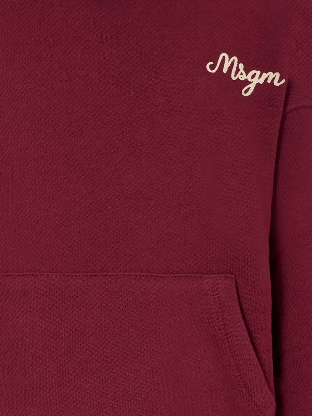 MSGM Kids embroidered-logo hoodie Rood