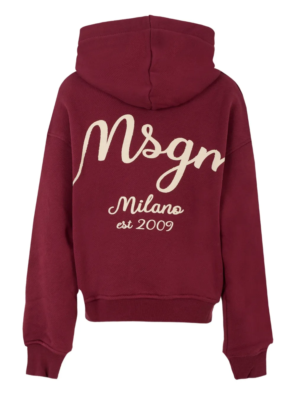 MSGM Kids embroidered-logo hoodie Rood