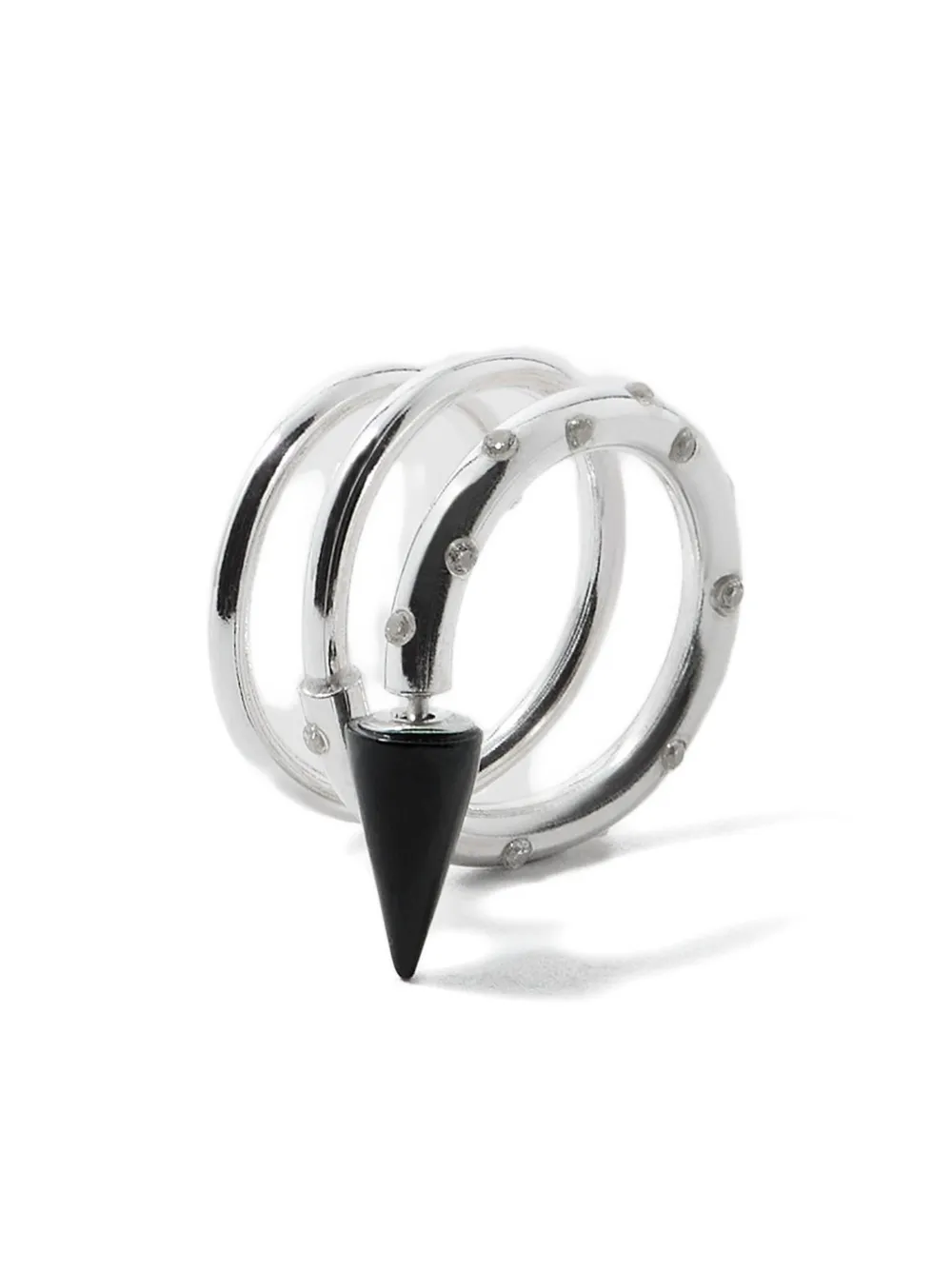 Sunnei Medium Spiral Stones Ear-ring In Metallic