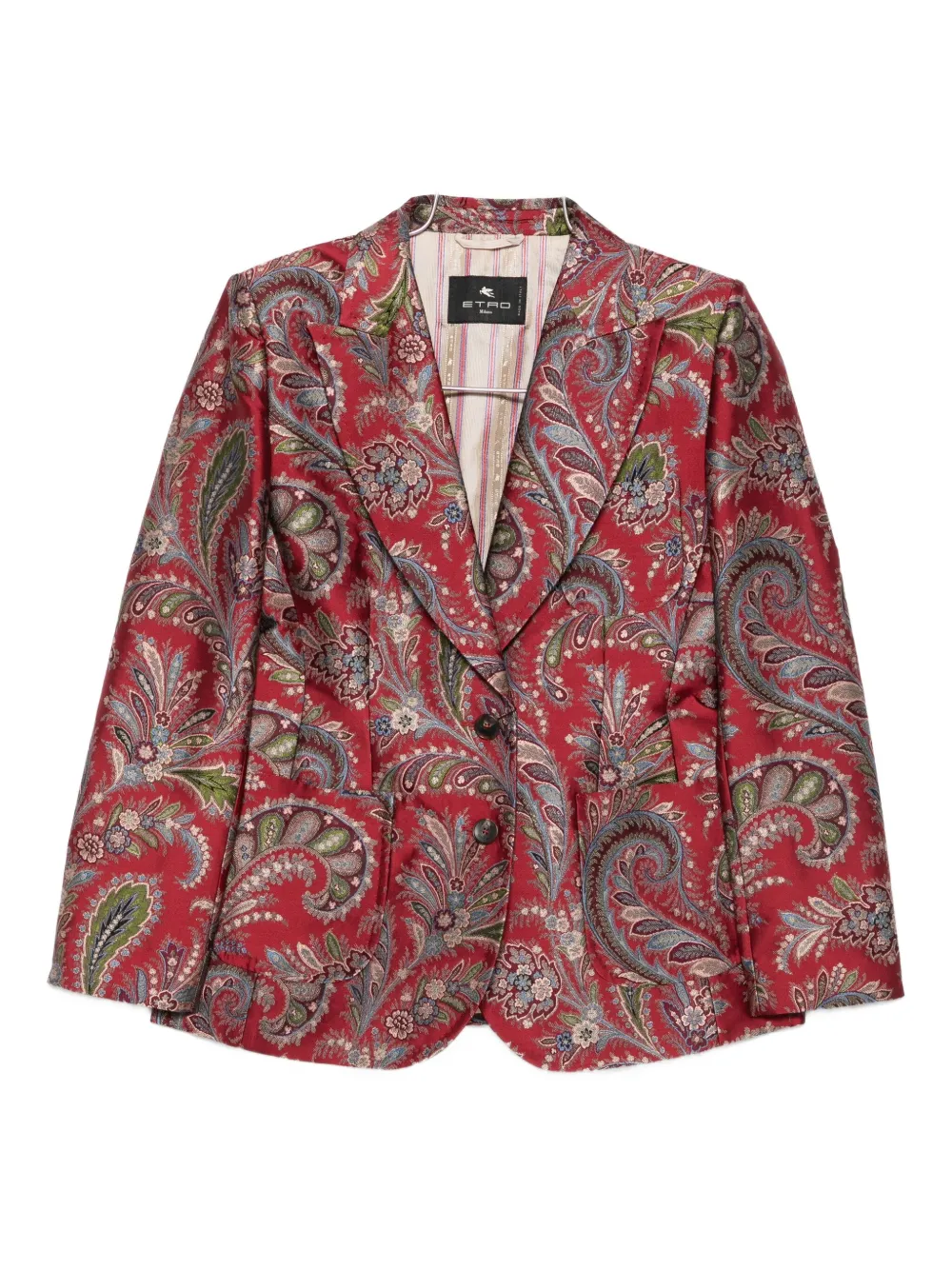 ETRO Blazer monopetto con stampa paisley - Rosso
