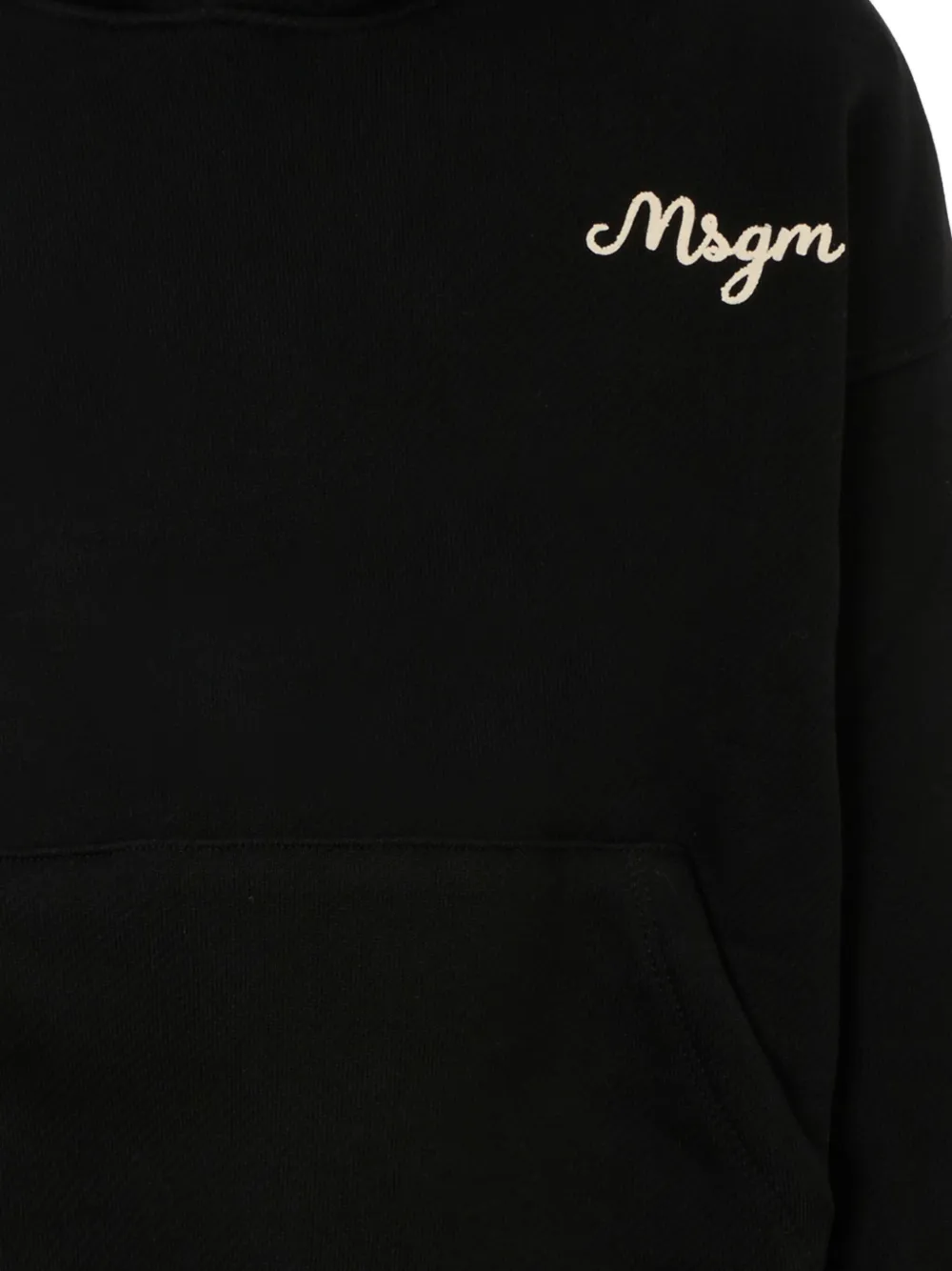 MSGM Kids logo-embroidered hoodie Zwart