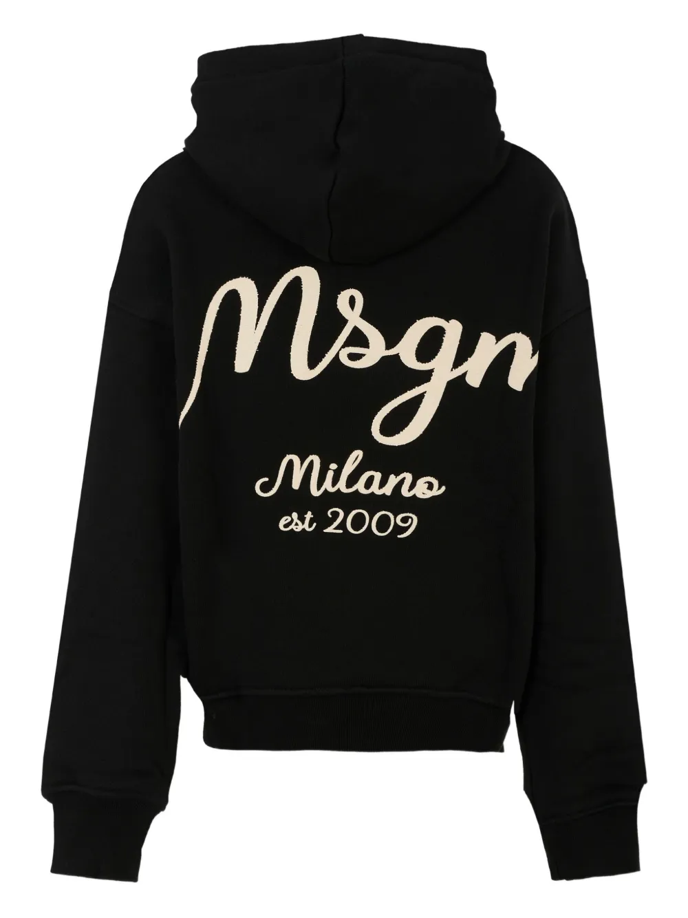 MSGM Kids logo-embroidered hoodie Zwart