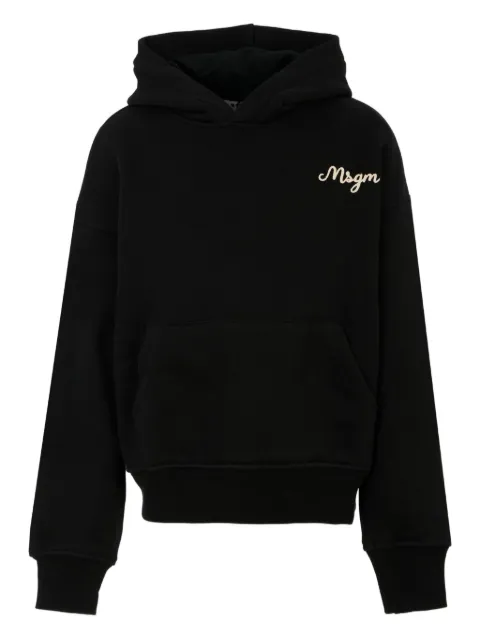 MSGM Kids logo-embroidered hoodie