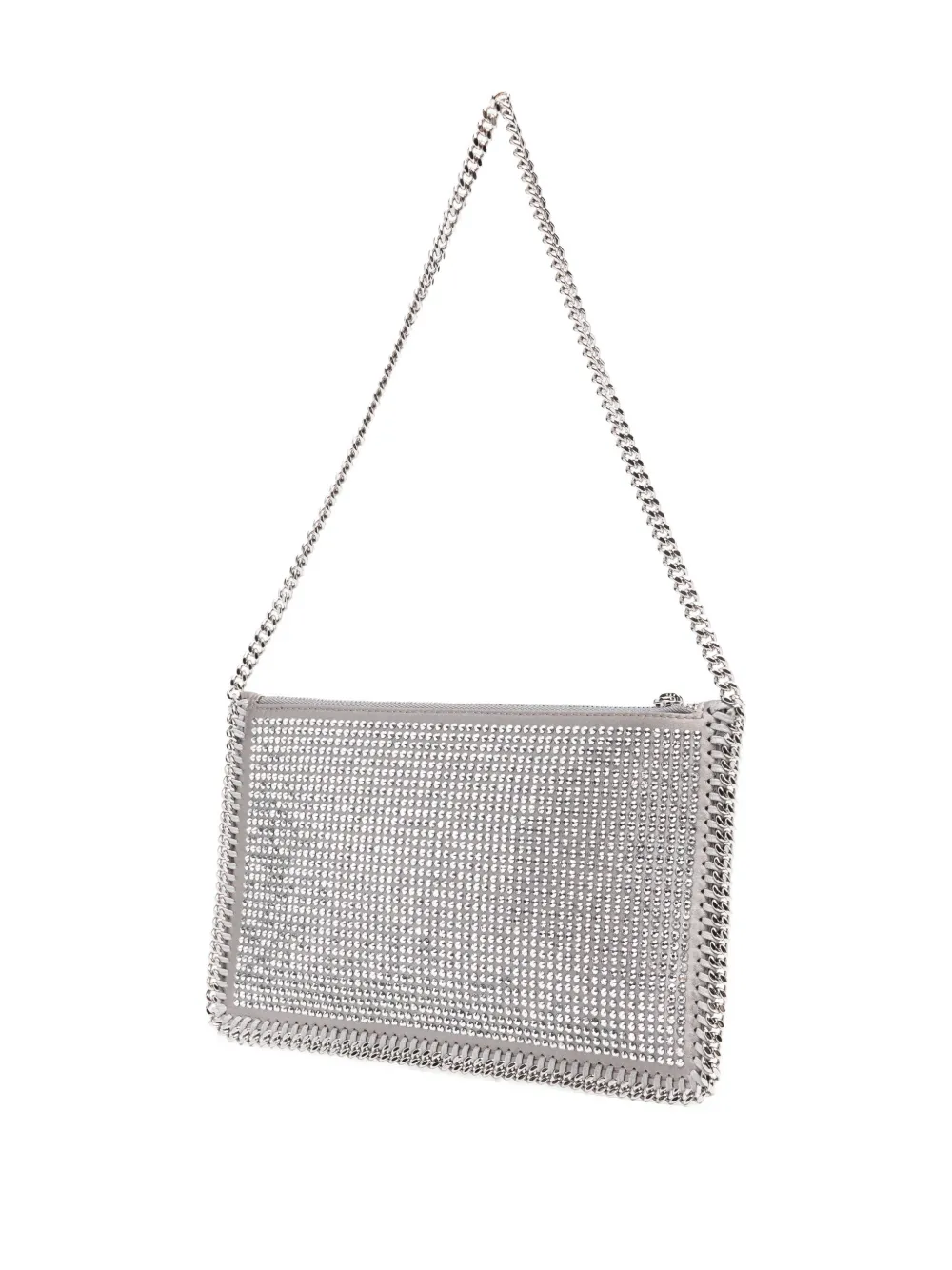 Stella McCartney Falabella Pochette crystal-embellished chain shoulder bag Grijs