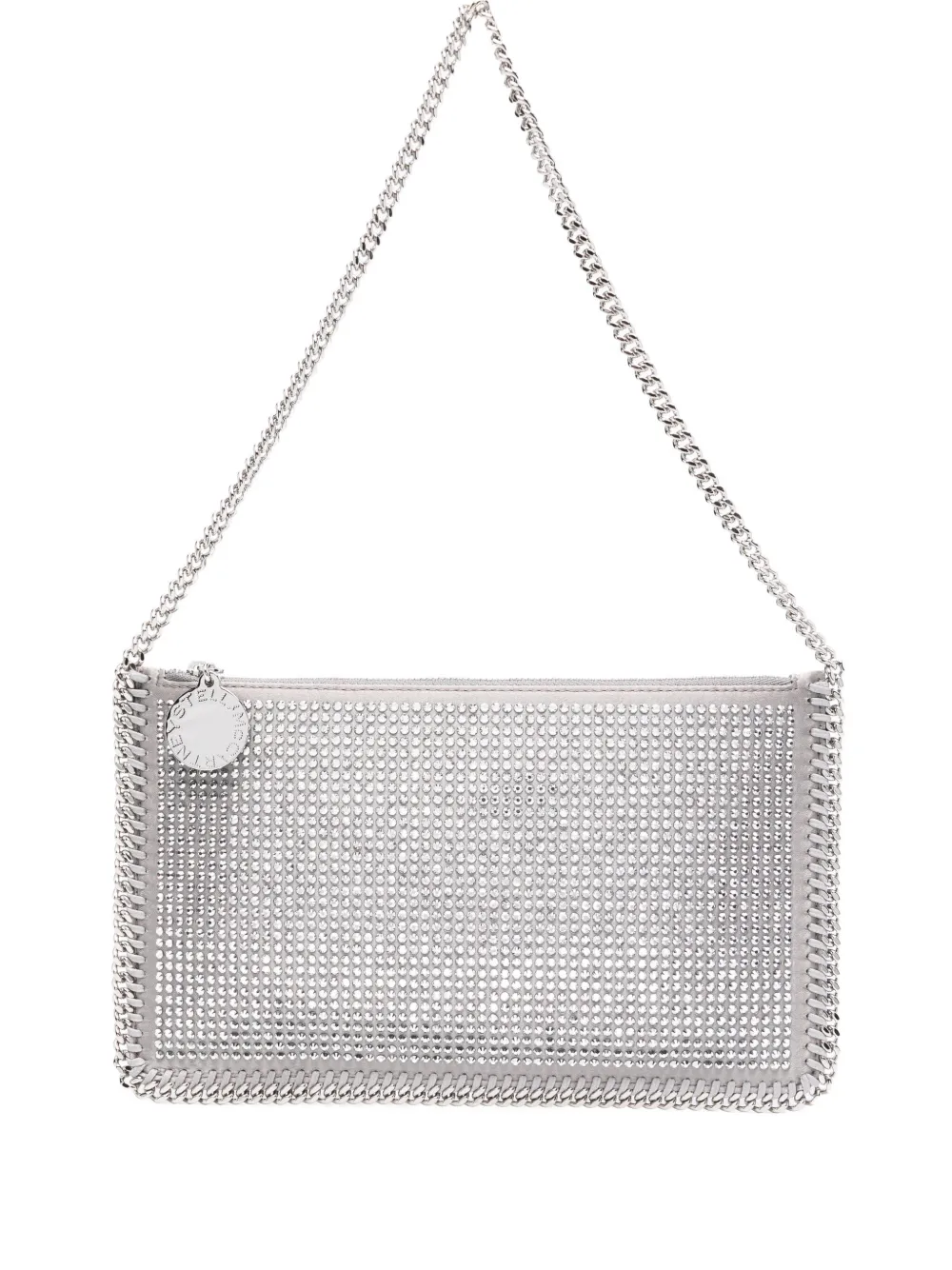 Stella McCartney Falabella Pochette crystal-embellished chain shoulder bag Grijs