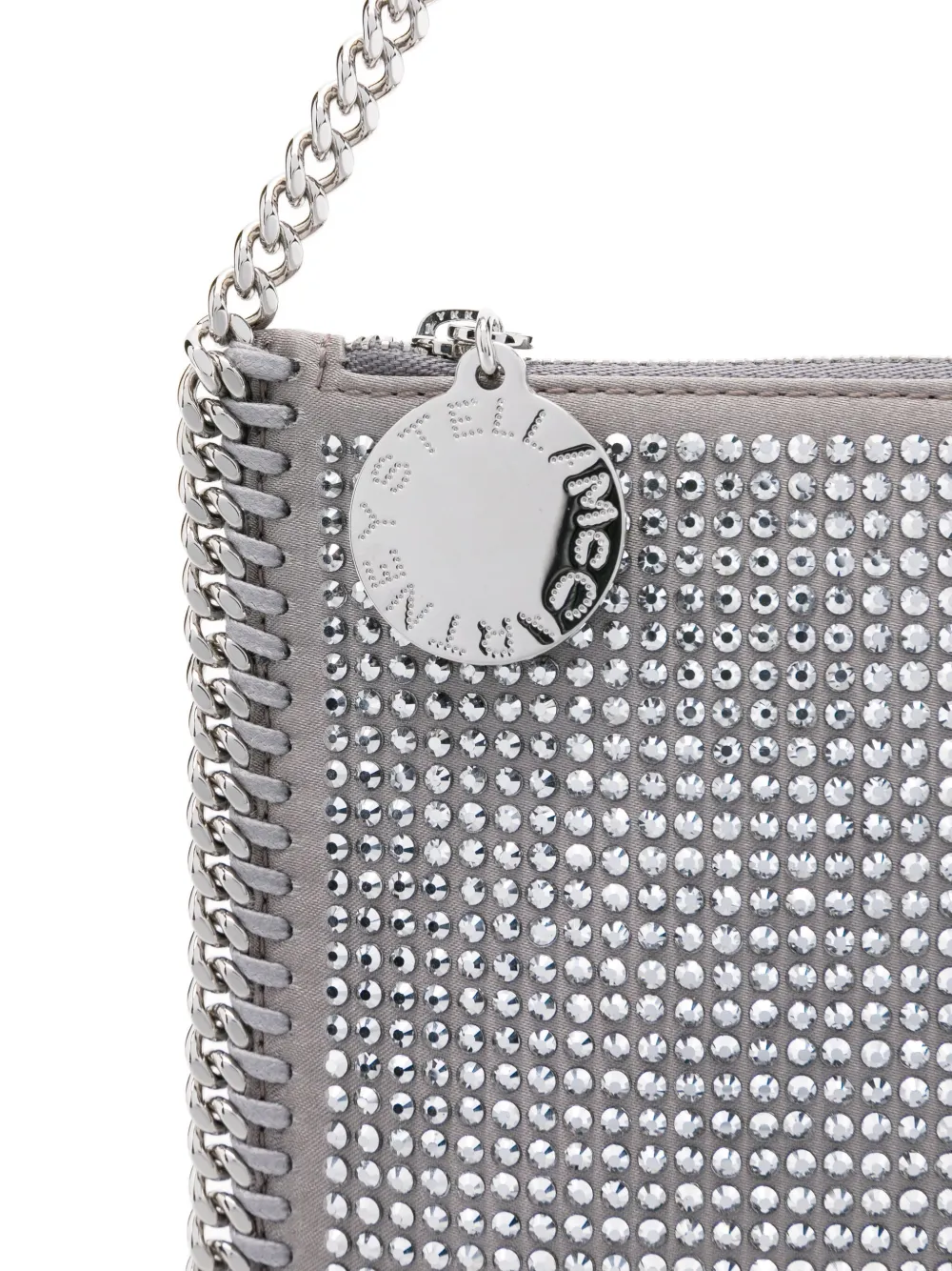 Stella McCartney Falabella Pochette crystal-embellished chain shoulder bag Grijs