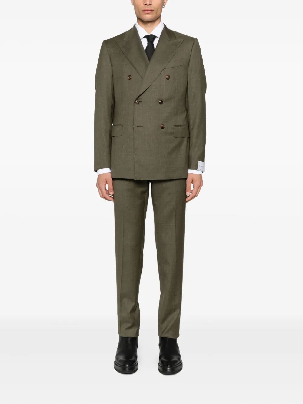 Caruso double-breasted suit Groen
