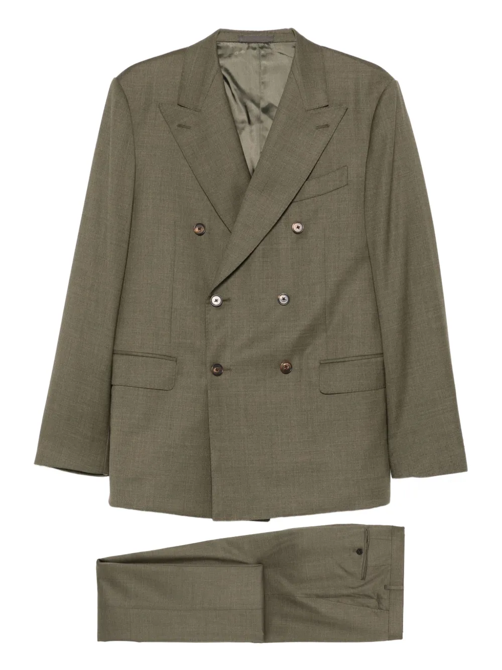 Caruso double-breasted suit Groen