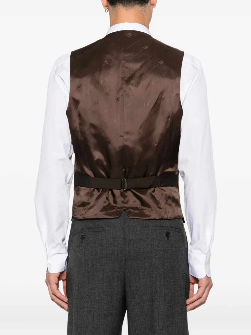 Gucci Gilet van wolblend met knoopsluiting Bruin