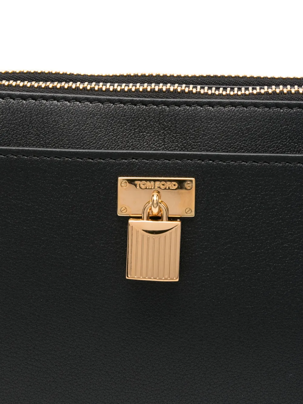 TOM FORD Kleine leren crossbodytas met hangslot Zwart
