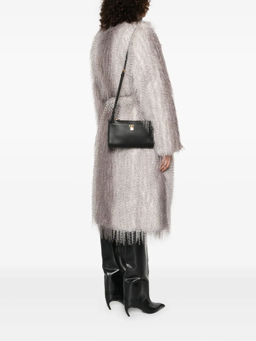TOM FORD Kleine leren crossbodytas met hangslot Zwart