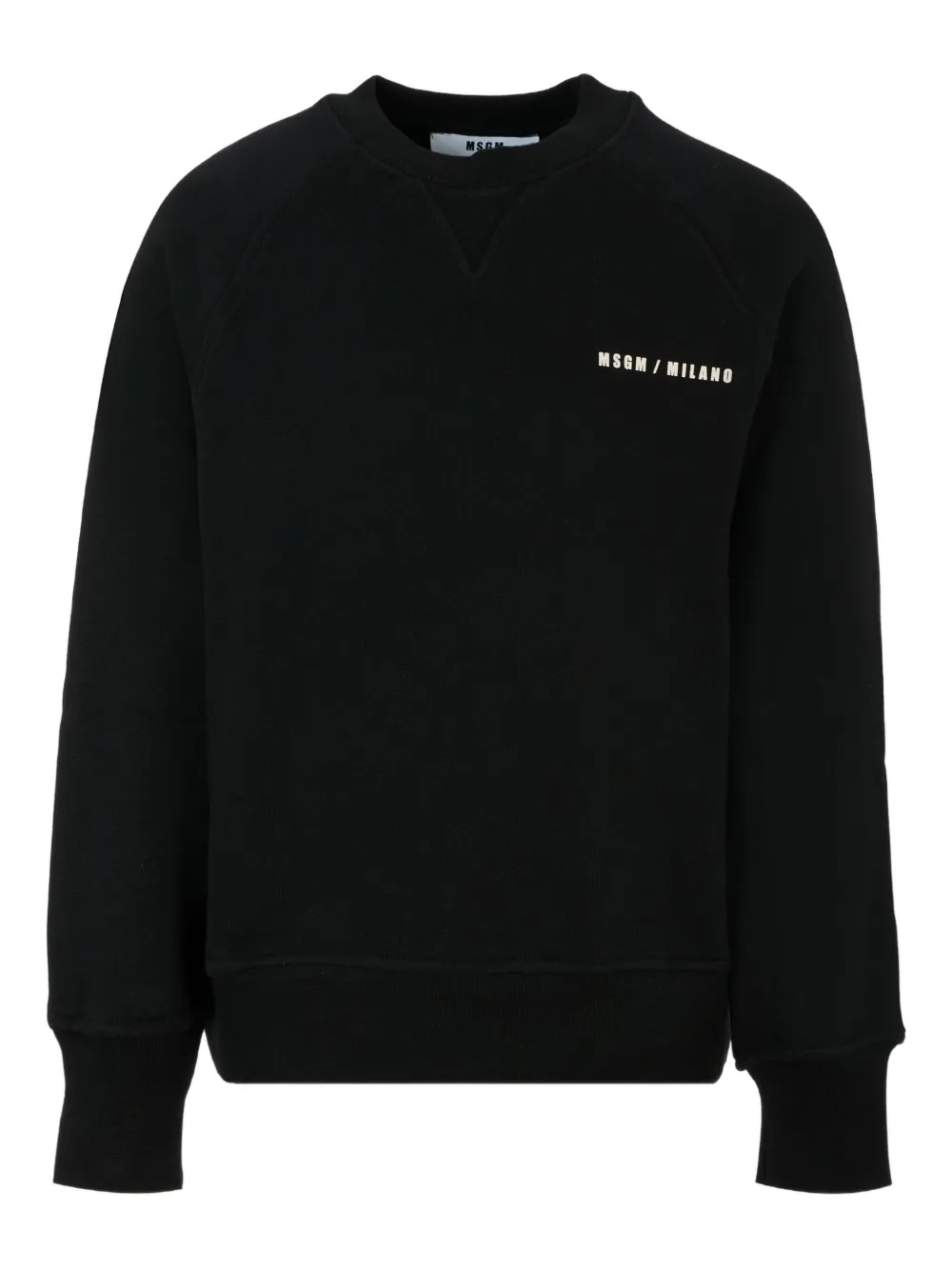 Msgm Kids' Logo-print Cotton Sweatshirt In Black