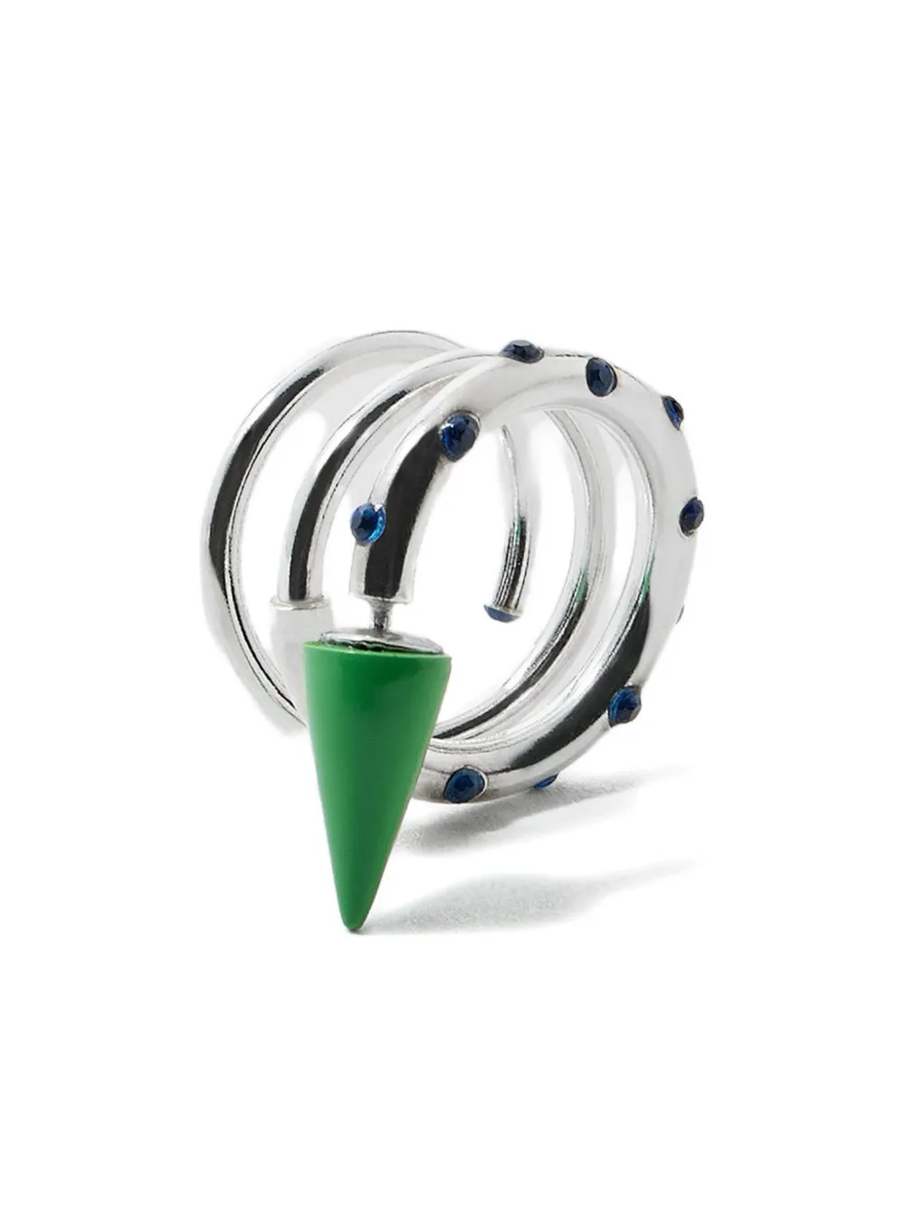 Sunnei Small Spiral Stones Ear-ring In Metallic