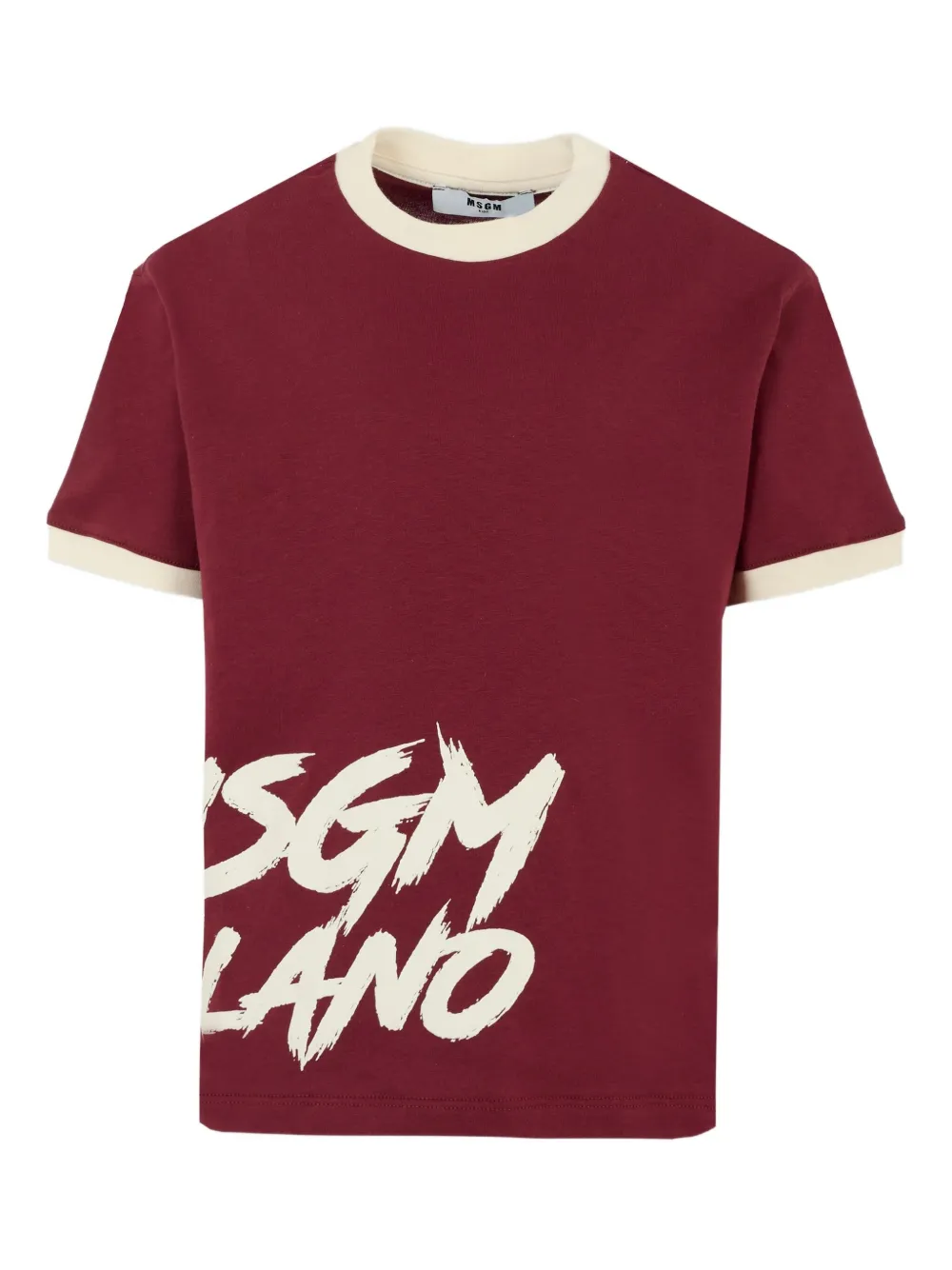 MSGM Kids T-shirt met logoprint en ronde hals Rood