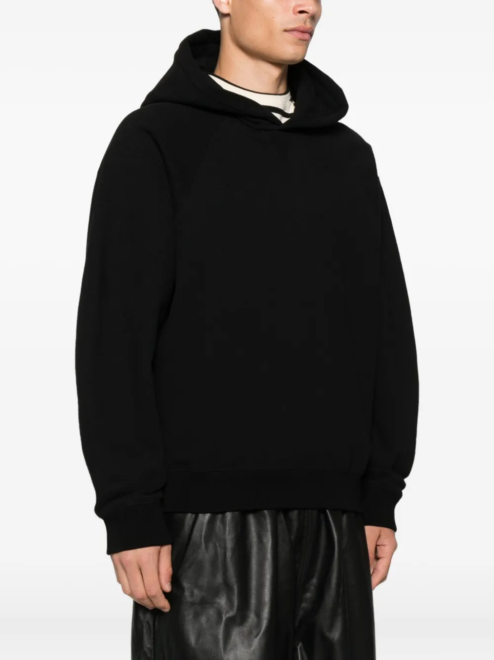 Jil Sander stretch-cotton hoodie Zwart