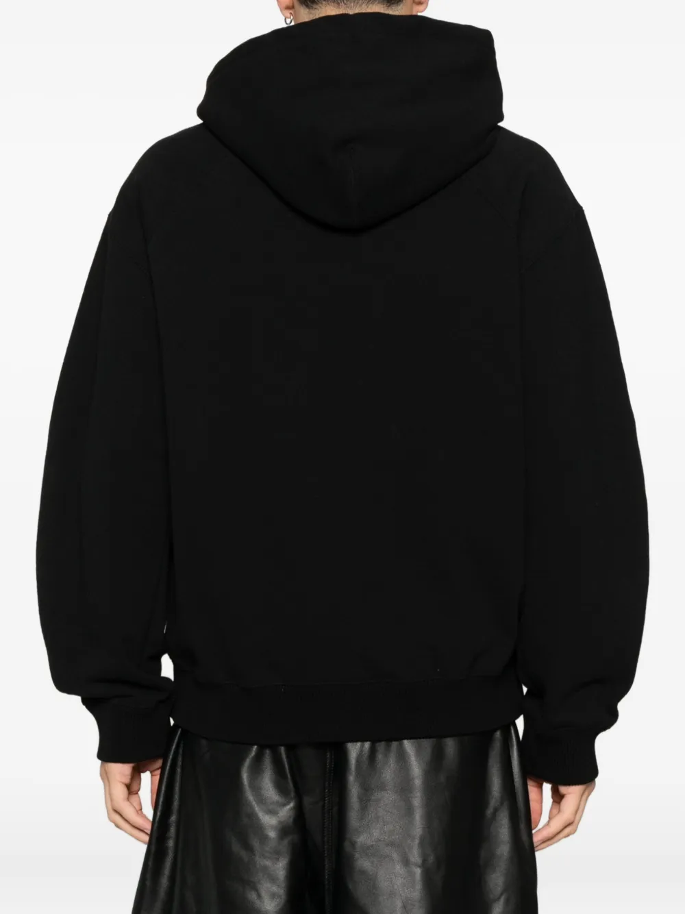 Jil Sander stretch-cotton hoodie Zwart