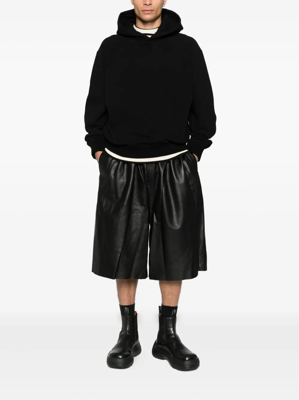 Jil Sander stretch-cotton hoodie Zwart