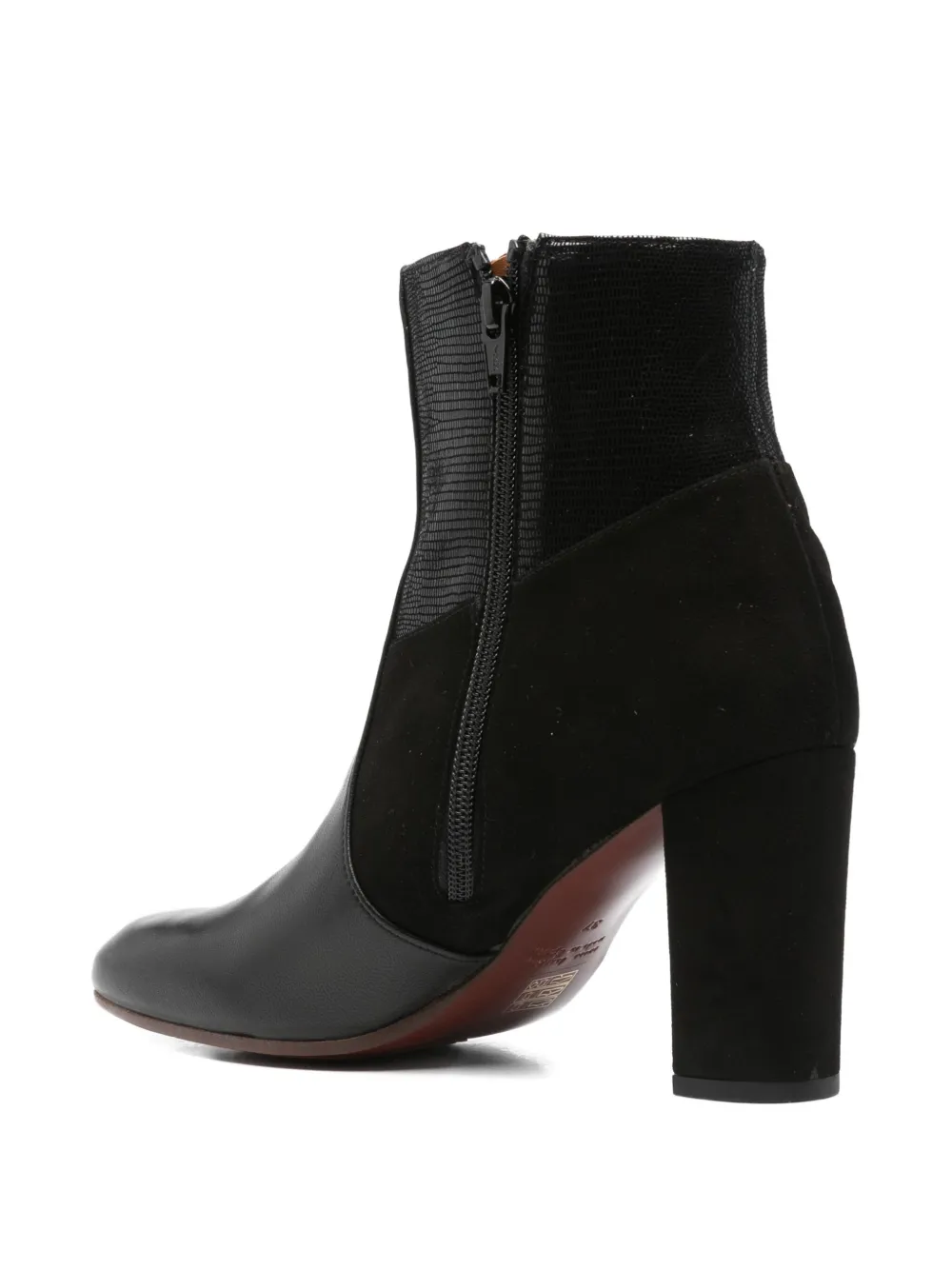 Chie Mihara 85mm Leather Suede Block-heel Boots In Black